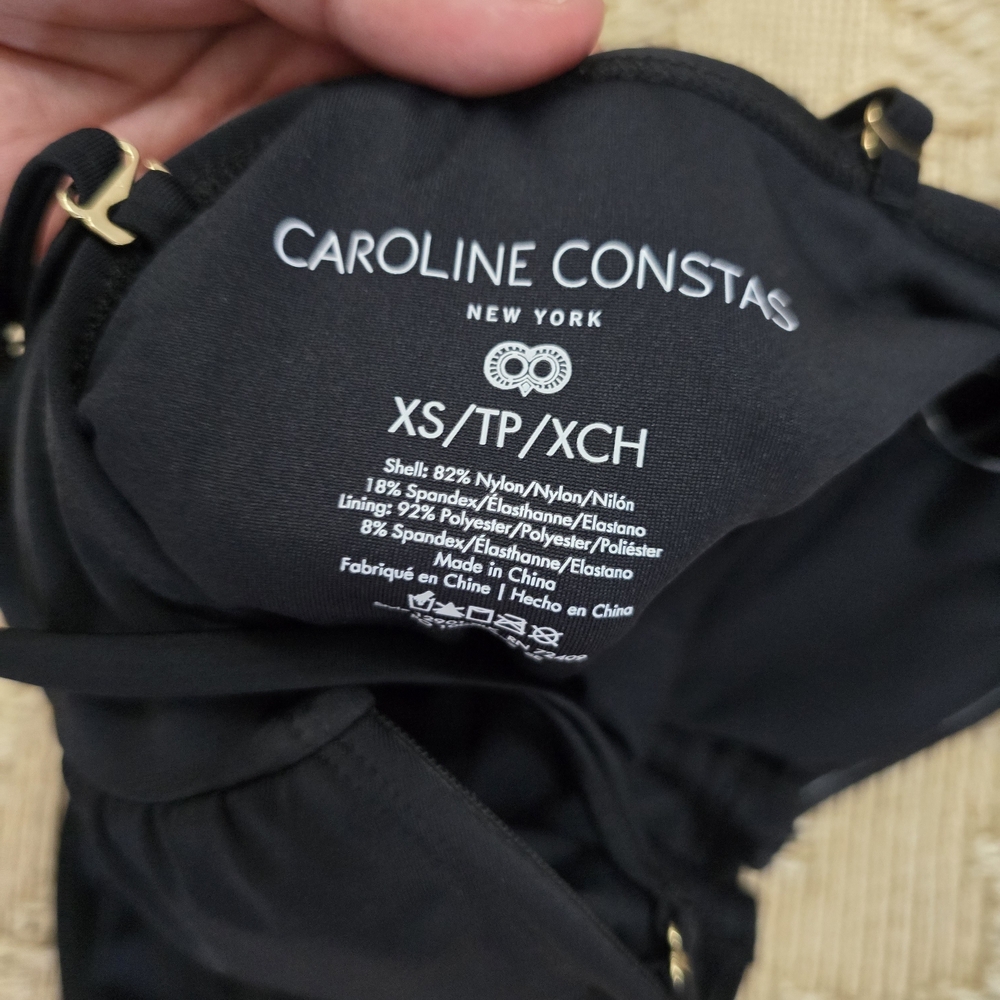 Caroline Constas Black Ruched Keyhole One-Piece Swimsuit - Picture 5 of 7
